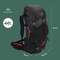Trekkingový batoh KADVA Vagabundo 40 l čierny 25