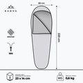 Spací vak KADVA Light 600 L ľavý sivý 3