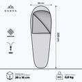 Spací vak KADVA Light 800 L ľavý sivý 3