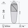 Spací vak KADVA Light 1000 L ľavý sivý 3