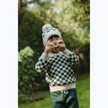 Detská zimná čiapka KID STORY Merino green chessboard 5