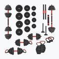 HMS SGN120 Pro Set 6W1 20kg závažia čierna/červená