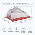 Trekingový stan 3 - miestny Naturehike Updated Cloud Up 3 light grey/red 6