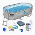 Bestway Power Steel Swim Oválny bazénový set série Vista 427x250 cm sivý