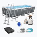 Obdĺžniková bazénová súprava Bestway Power Steel 56466N 549 x 274 cm tmavo sivá