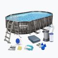 Bestway Power Steel Oval Pool Set 610 x 366 cm hnedý