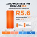 Nafukovací matrac Flextail Zero R05 Regular orange 8