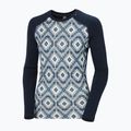 Dámska termoaktívna mikina Helly Hansen Lifa Merino Midweight Graphic Crew navy star pixel 9