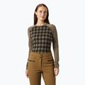 Dámska termoaktívna mikina Helly Hansen Lifa Merino Midweight Graphic Crew sepia houndstooth aop