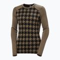 Dámske termo tričko longsleeve Helly Hansen Lifa Merino Midweight Graphic Crew sepia houndstooth aop 5