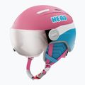 Detská lyžiarska prilba HEAD Maja Visor pink/blue/silver red