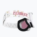 Detské lyžiarske okuliare Bliz Liner Jr white pink logo/pink&silver mirror 5