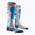 Dámske lyžiarske ponožky X-Socks Ski Silk Merino 4.0 white/black/turquoise 5