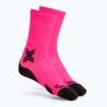Ponožky X-Sock Run Discover Crew fluo pink/black