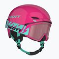 Detská lyžiarska prilba SCOTT Track + Gogle Factor Pro Combo neon pink/mint green