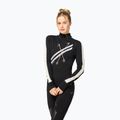 Dámske tričko longsleeve super.natural KryTeeede Col T-Neck Light jet black/white/mountain trail gl/white