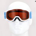 Detské lyžiarske okuliare Alpina Piney white/skyblue matt/orange 10