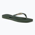 Dámske žabky Havaianas Square Logo Metallic green olive