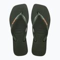 Dámske žabky Havaianas Square Logo Metallic green olive 10