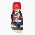 Havaianas Top Nautical žabky béžová slama / námornícka modrá / rubínovo červená 5