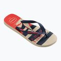 Havaianas Top Nautical žabky béžová slama / námornícka modrá / rubínovo červená 8