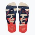 Havaianas Top Nautical žabky béžová slama / námornícka modrá / rubínovo červená 10