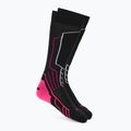 Dámske lyžiarske ponožky Mico Medium Weight Warm Control Ski black/fuchsia fluo