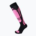 Detské lyžiarske ponožky Mico Light Weightsuperthermo Merino Ski nero/fucsia fluo