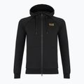 Pánska mikina Emporio Armani EA7 Train Logo Series Extended Logo Hoodie Fz black / gold