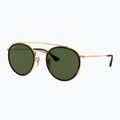 Slnečné okuliare Ray-Ban Round Double Bridge arista gold/green g-15 4