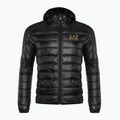 Pánska bunda EA7 Emporio Armani Train Core ID Down Light Hoodie black/gold s logom 7