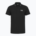 Pánska polokošeľa EA7 Emporio Armani Core Identity Piqué čierna
