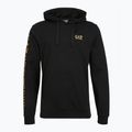 Pánska mikina Emporio Armani EA7 Train Logo Series Extended Logo Hoodie black / gold