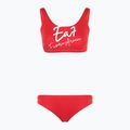 Dámske dvojdielne plavky EA7 Emporio Armani Maxi Logo Bikini Top racing red