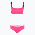 Dámske dvojdielne plavky EA7 Emporio Armani Logo Tape Bikini Top neon pink