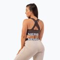 NEBBIA Medium Impact Cross hnedá fitness podprsenka 2