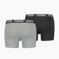 Pánske boxerky PUMA Basic 2 páry dark grey melange/black 2