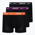 Pánske boxerky Nike Everyday Cotton Stretch Trunk 3 páry čierna/fialová/oranžová