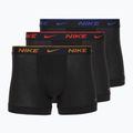 Pánske boxerky Nike Everyday Cotton Stretch Trunk 3 pary black lig crim/des och/deep night logo waistband