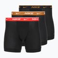 Pánske boxerky Nike Everyday Cotton Stretch 3 pary black light crimsn/desrt ochre/black waistband