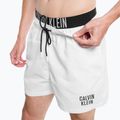 Pánske plavecké šortky Calvin Klein Medium s dvojitým pásom biele 8