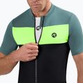 Rogelli Core Block pánsky cyklistický dres čierna / tyrkysová / fluórová žltá 3