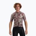 Rogelli Essential Graphic II pánsky cyklistický dres taupe / bordeaux