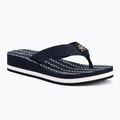 Dámske žabky Tommy Hilfiger Im Th Chainprint Midwedge Sandal space blue