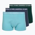 Pánske boxerky KARL LAGERFELD Logo Trunk Multiband 3 páry dark sea/indigo/blue