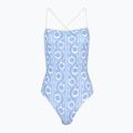 Dámske jednodielne plavky Tommy Hilfiger Straight Neck Print floral stripe blue spell