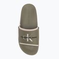 Pánske žabky Calvin Klein YM0YM00361 Slide Rubber Neoprene Monologo mermaid/eggshell 5