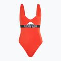 Dámske plavky  Calvin Klein KW0KW02746 Intense Power One Piece Fashion Fit flamingo chili