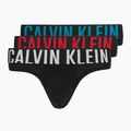 Pánske slipy Calvin Klein 000NB3607A Hip Brief 3 pairs black with oatmeal logo/black with age