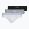 Pánske slipy Calvin Klein LV00NB4471 Hip Brief 3 pairs black/misty grey/white